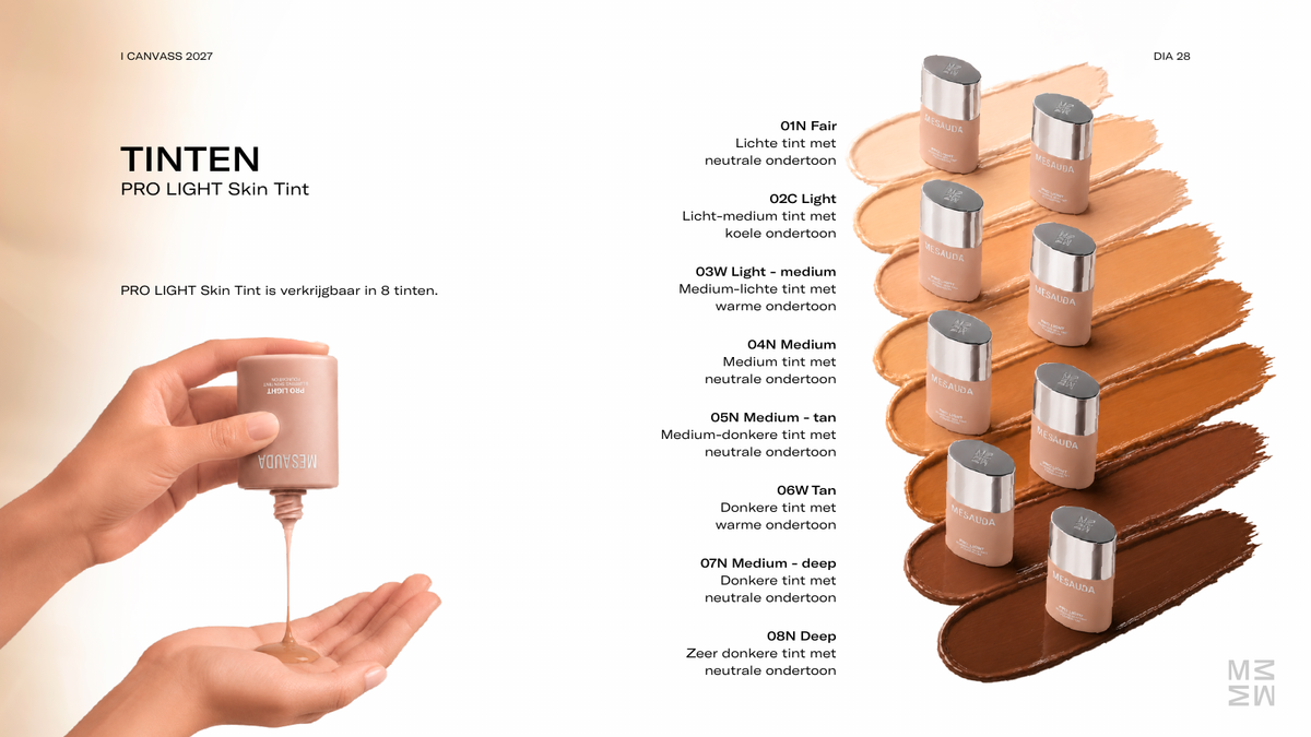 PRO LIGHT Skin Tint – alle 8 tinten met ondertonen
